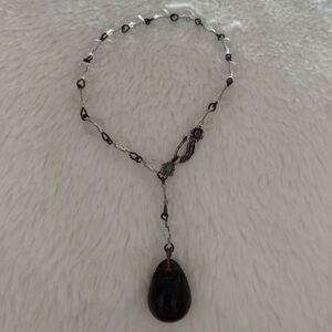 Vintage beaded bracelet with Red stone